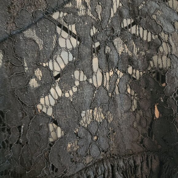 Fame Partners Black Lace Strap Midi Dress With Floral Overlay - Picture 4 of 12